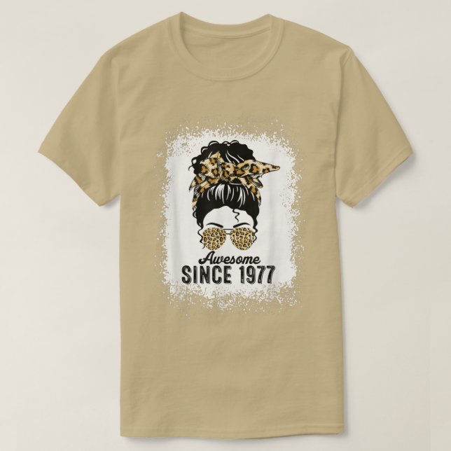 T-shirt 45 Ans Awesome depuis 1977 Leopard 45e Naissance (Design devant)