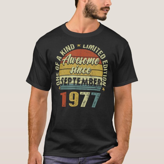 T-shirt 45 Ans Awesome Depuis Septembre 1977 45th 1 (Devant)