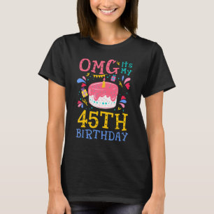 T-shirt 45 ans B jour mignon OMG heureux 45e anniversaire