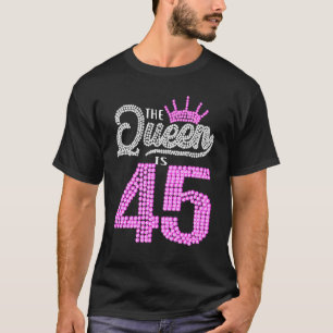 T-shirt 45 ans Cette reine est 45e anniversaire fille rose