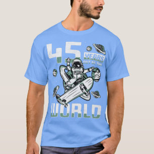 T-shirt 45 Ans De Ce Monde, 45E Anniversaire Patineur A