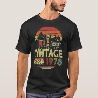 T-shirt 45 ans Fabriqué en 1978 Vintage 45e anniversaire R