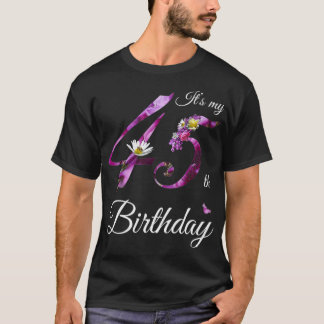 T-shirt 45 ans Floral 1977 C'est mon 45e anniversaire Gif