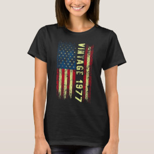 T-shirt 45 ans Vintage 1977 Drapeau américain 45e annivers