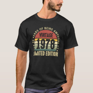 T-shirt 45 ans Vintage 1978 45e anniversaire 1