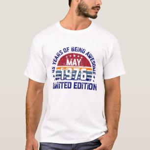 T-shirt 45 Ans, Vintage 45E Anniversaire, Fait Le 1Er Mai