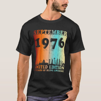 T-shirt 45 Ans Vintage Septembre 1976 45E Anniversaire