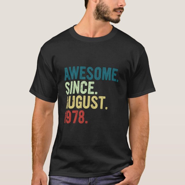 T-shirt 45 Awesome Since August 1978 45Th (Devant)