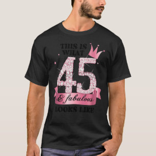 T-shirt 45 & Fabulous I Pink White Party Group Candid Phot