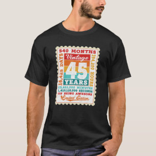 T-shirt 45E Anniversaire 45 Ans Timbre Postal Vintage B