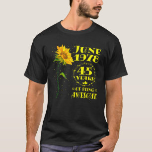 T-shirt 45e Anniversaire 45 Ans Tournesol Né En Juin