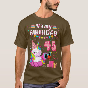 T-shirt 45e anniversaire de l'unicorn Duck Swimming