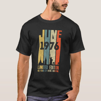 T-shirt 45E Anniversaire Décorations Juin 1976 Hommes Femm