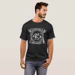 T-shirt 45e anniversaire du mariage saphir crête<br><div class="desc">Un design romantique pour célébrer votre 45e année de mariage. Si vous voulez de l'aide pour customiser ce design s'il vous plaît contactez-moi, leur est un demander ce bouton de designer, juste en dessous de ce texte. Cette crête d'anniversaire de quarante-cinquième, 45 ans de mariage a le saphir du texte...</div>