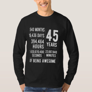 T-shirt 45e anniversaire Hommes Femmes Drôle 45 ans