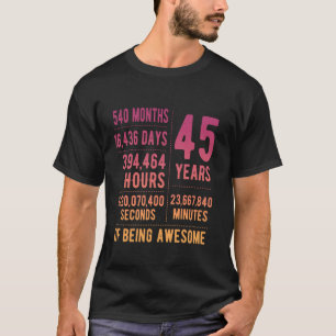 T-shirt 45e anniversaire Hommes Femmes Drôle 45 ans