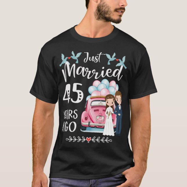 T-shirt 45e Anniversaire - Mariés il y a 45 ans (Devant)