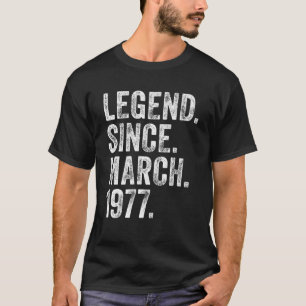 T-shirt 45E Anniversaire Mars Né 45 Ans Légende Depuis 197