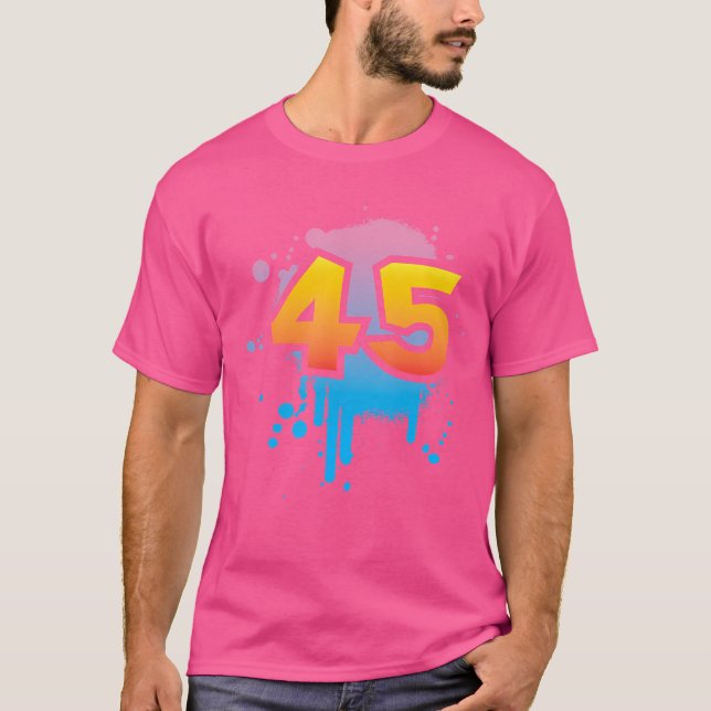 T-shirt 45E Anniversaire Présent Hommes Femmes Cool Spray  (Devant)