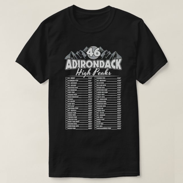 T-shirt 46 Adirondack Mountain Escalade Checklist Premium  (Design devant)