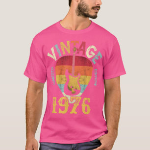 T-shirt 46 ansVieux Vintage 1976 Onglet de guitare 46e ann