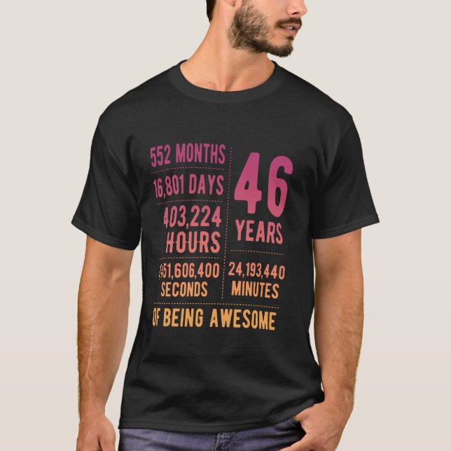 T-shirt 46e anniversaire Hommes Femmes Drôle 46 ans (Devant)