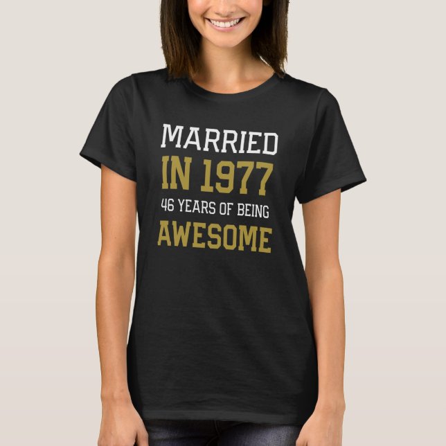 T-shirt 46th Anniversary for Men Married In 1977 Couples H (Devant)