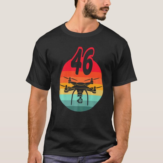 T-shirt 46th Birthday I Retro Remote Control Drones With C (Devant)