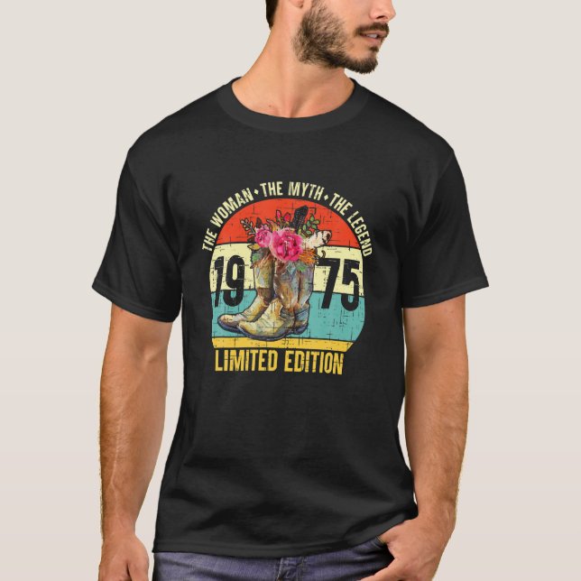 T-shirt 47 Ans 1975 Edition Limitée Boots Cowboy Wes (Devant)