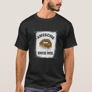 T-shirt 47 Ans Anniversaire Awesome Depuis 1975 Leopard L