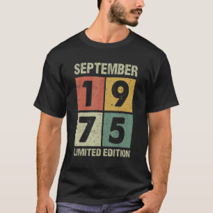 T-shirt 47 ans Vintage septembre 1975 47e anniversaire