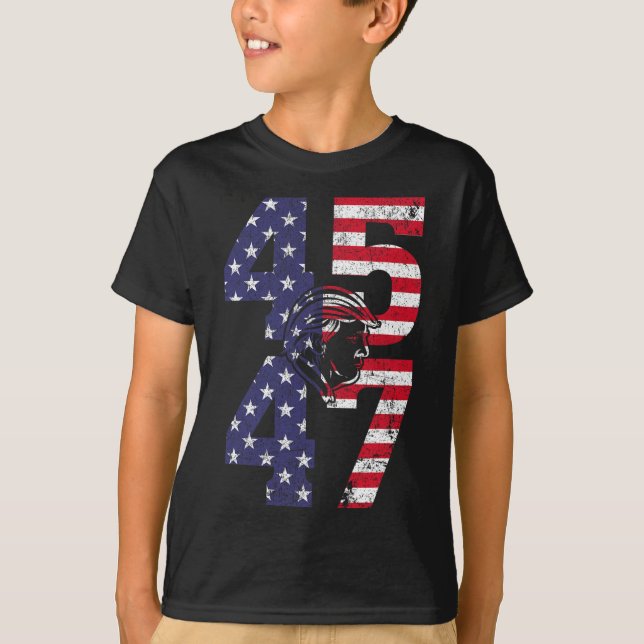T-shirt 47 Nous Le Peuple 2024 Avec Drapeau Américain 1 (Devant)