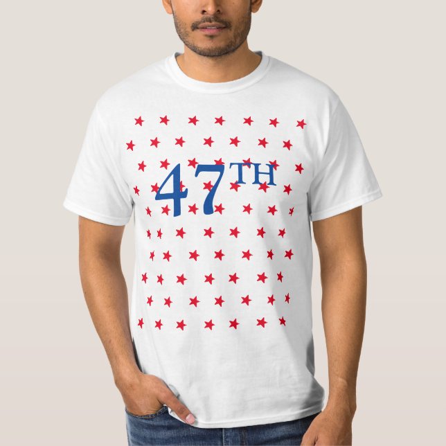 T-shirt 47 Président rouge blanc et bleu étoiles patriotiq (Devant)