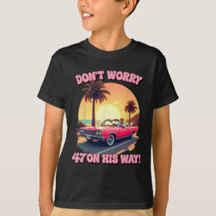T-shirt 47 Trump Pink Car Ride Retro Vintage Style Plage S