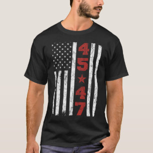 T-shirt 47 Trump Vintage Usa Drapeau 2024 élection préside