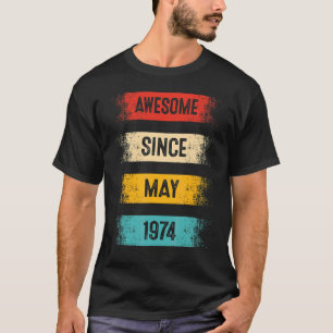 T-shirt 48 Ans Awesome Depuis Mai 1974 48e Anniversaire