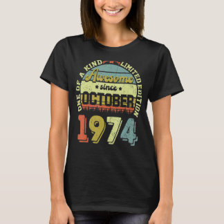 T-shirt 48 Ans Awesome Depuis Octobre 1974 48e Naissance