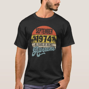 T-shirt 48 Ans Awesome Depuis Septembre 1974 48e Birt
