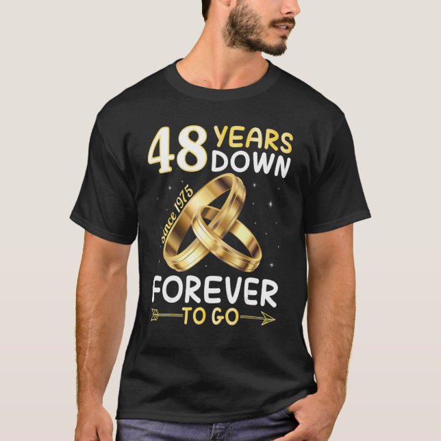 T-shirt 48 Ans Depuis 1975 À Tomber Pour Toujours Se Marie (Devant)