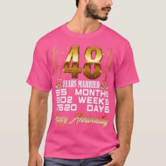 T-shirt 48 ans mariés Funny 48e anniversaire de Mariage