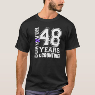 T-shirt 48 Ans Survivant Je Porte Violet Ruban Lupus Aware
