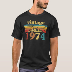 T-shirt 48 ans Vintage 1974 Anniversaire Fête Fournitures
