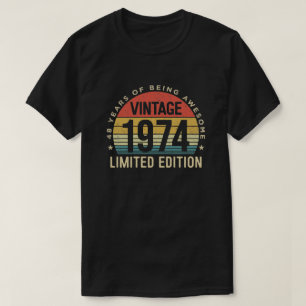 T-shirt 48 Ans, Vintage 1974 Edition Limitée