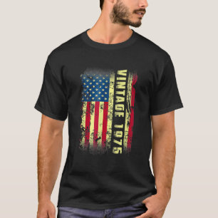 T-shirt 48 ans Vintage 1975 drapeau américain 48e naissanc