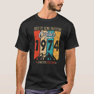 T-shirt 48 ans Vintage octobre 1974 48e anniversaire