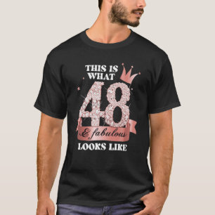 T-shirt 48 & Fabulous I Black Peach Party Group Candid Pho