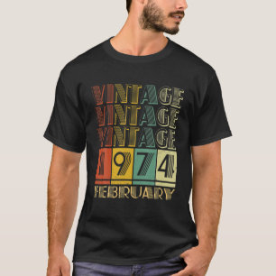 T-shirt 48 Year Old Vintage February 1974 Gifts 48Th Birth