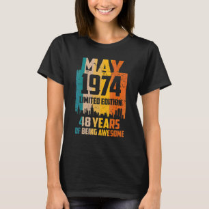 T-shirt 48e anniversaire 48 ans stupéfiant depuis mai 1974