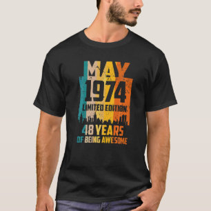 T-shirt 48e anniversaire 48 ans stupéfiant depuis mai 1974