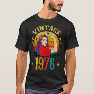 T-shirt 48e Anniversaire Cadeau 48 Ans Pour Femmes Retro V